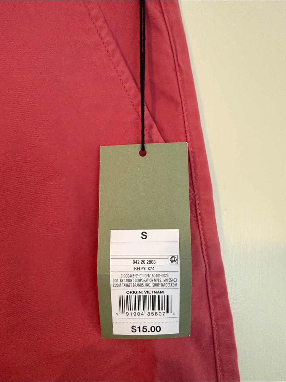 Goodfellow & Co Men's Raspberry Red Drawstring Shorts - Picture 3 of 4